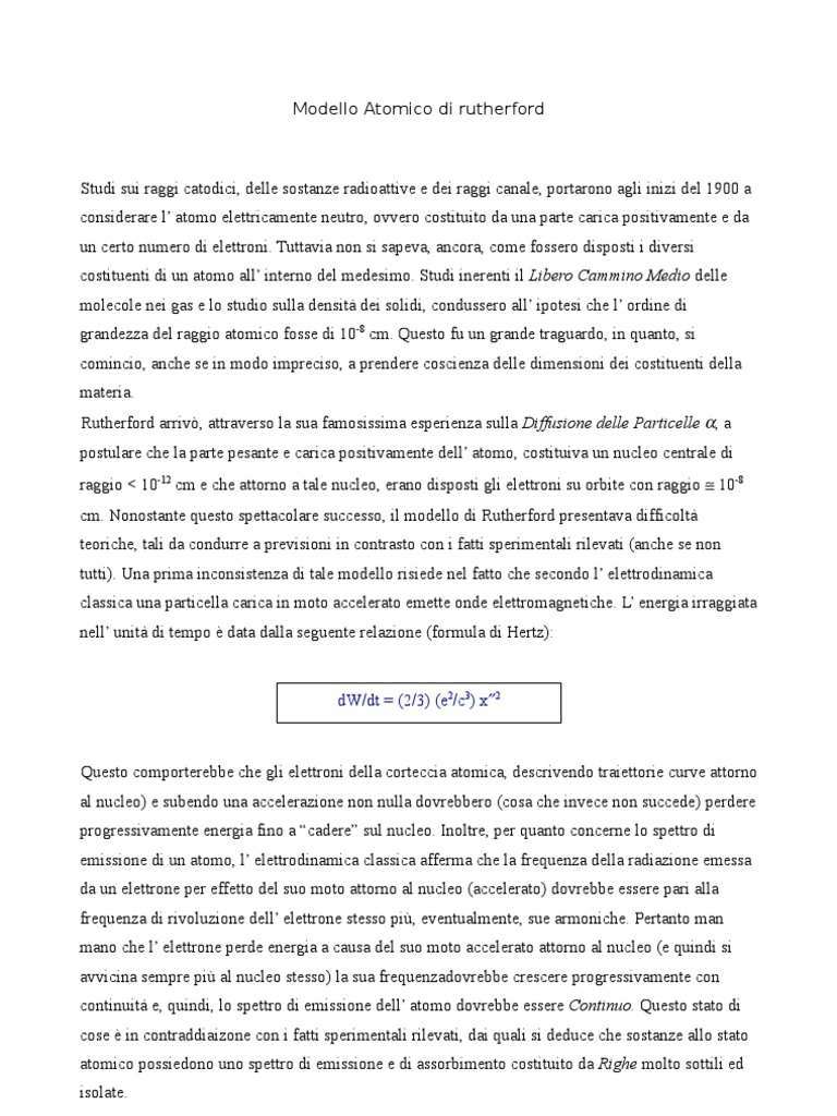 Modello Atomico Di Rutherford