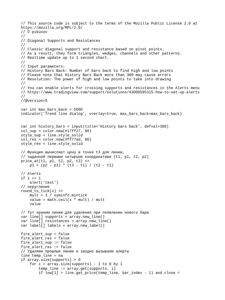 Diagonal Support and Resistance Script | PDF | Computer Programming ...