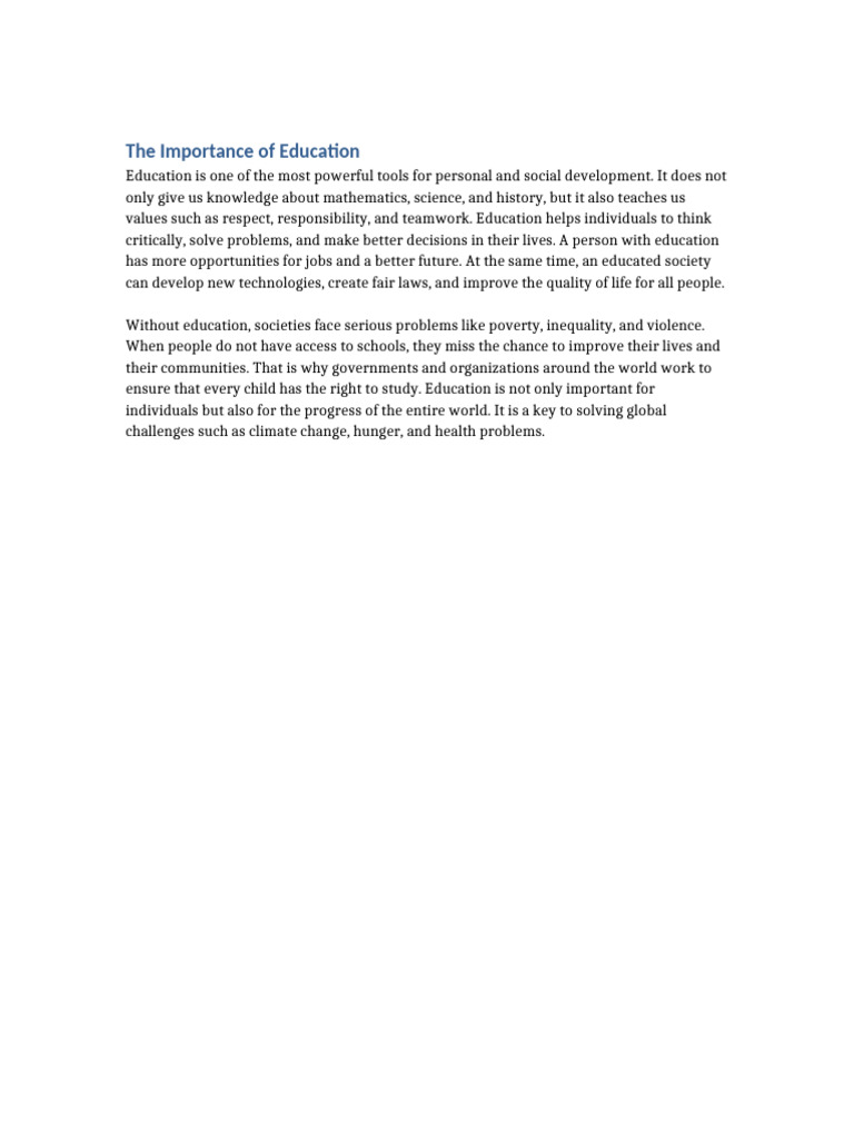 The Power and Impact of Education | PDF