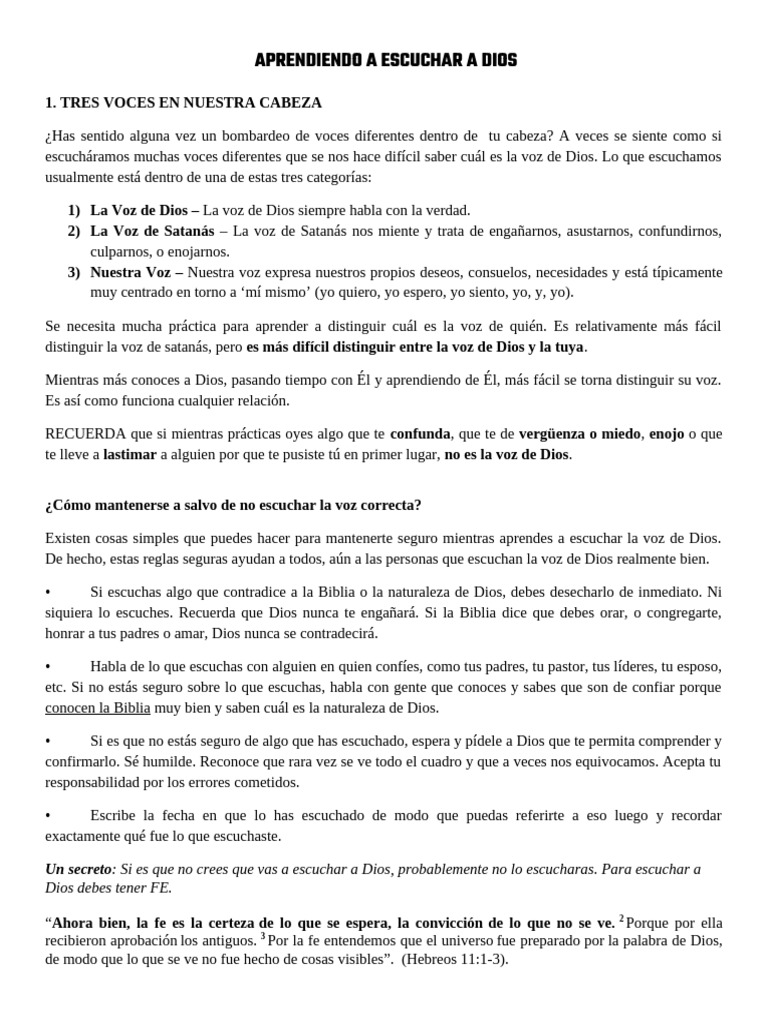 Cómo Escuchar la Voz de Dios | PDF | Dios | Oración