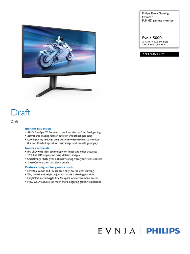 Draft: Evnia 5000 | PDF | Computer Monitor | Display Technology