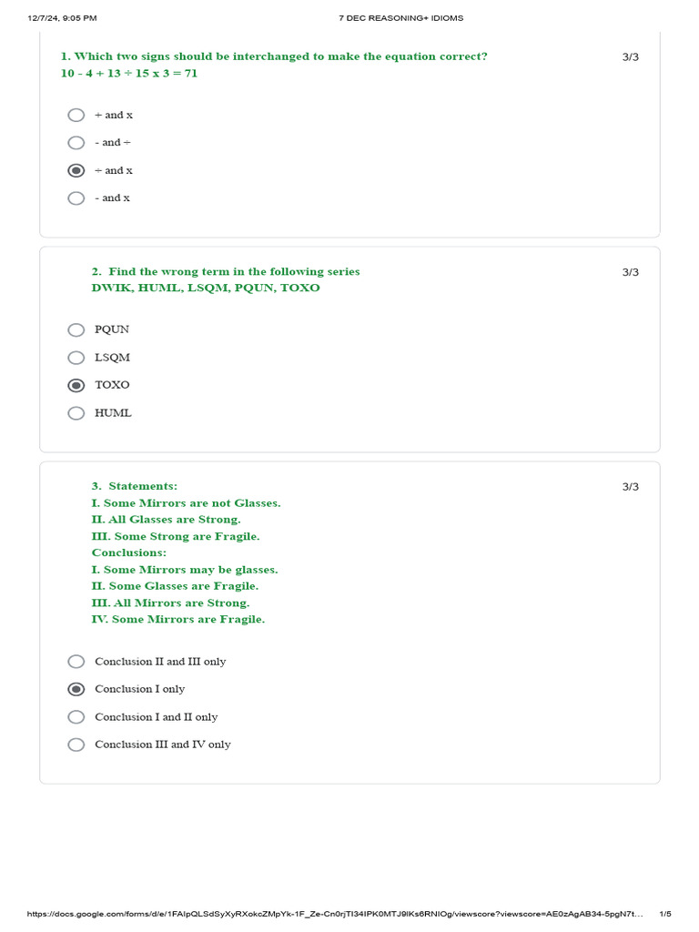 7 Dec Reasoning+ Idioms | PDF | Chess Openings | Chess Theory