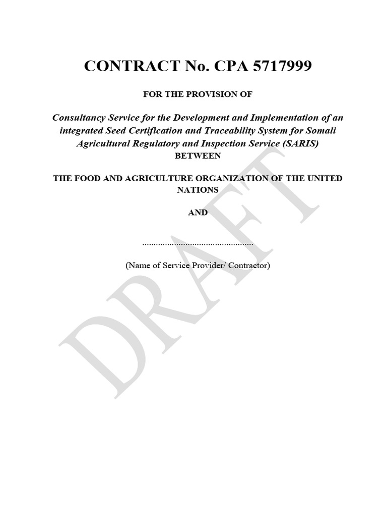 Draft Contract No. CPA 5717999 | PDF | Liability Insurance | Insurance