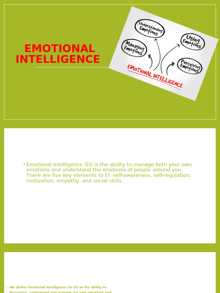 Understanding Emotional Intelligence (EI) | PDF | Emotional ...