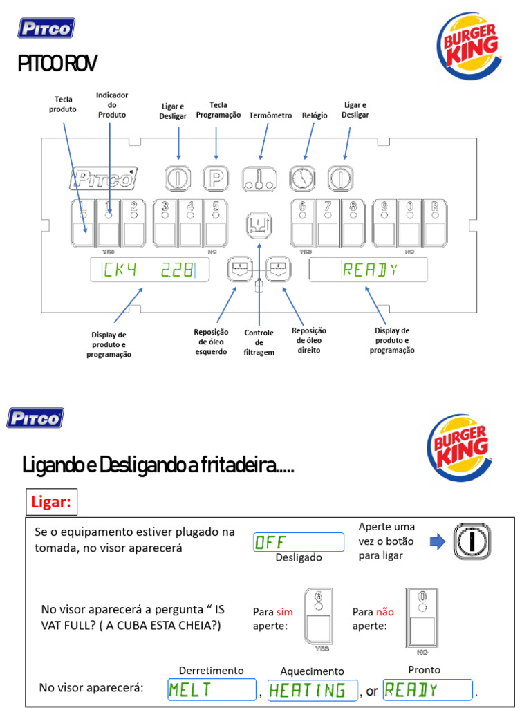Guia Completo para Fritadeira PITCO ROV | PDF | Ebulição | Temperatura