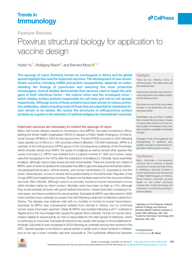 Poxvirus Structural Biology For Application To Vac | PDF | Virus | Vaccines