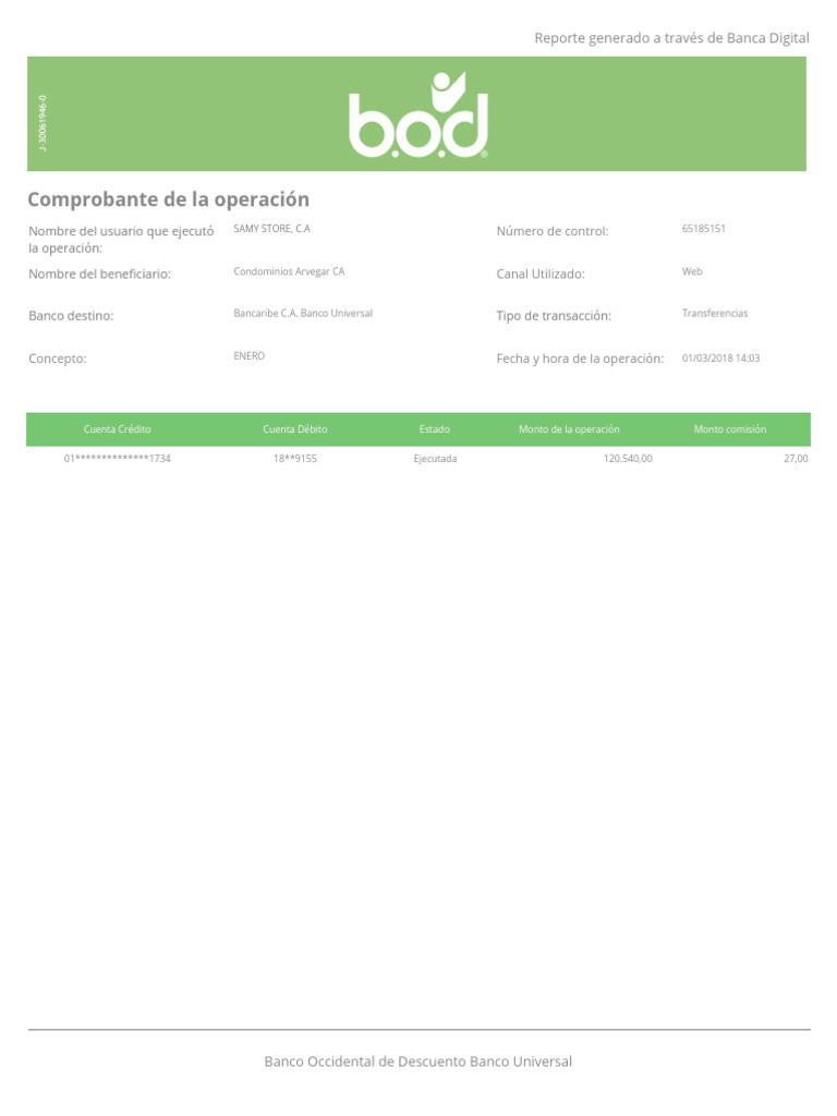 Comprobante de Transferencia Bancaria | PDF