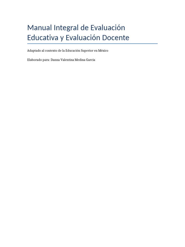 Manual Completo Evaluacion Educativa Docente MX | PDF | Aprendizaje ...