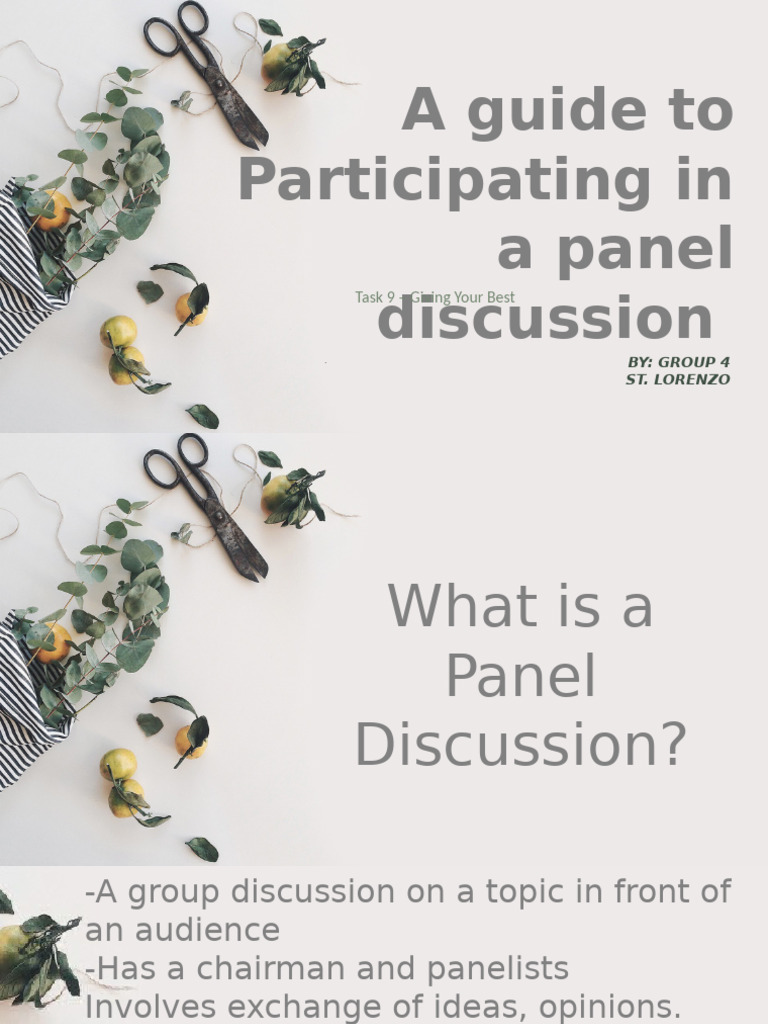 Panel Discussion Participation Guide | PDF | Verb | Linguistics