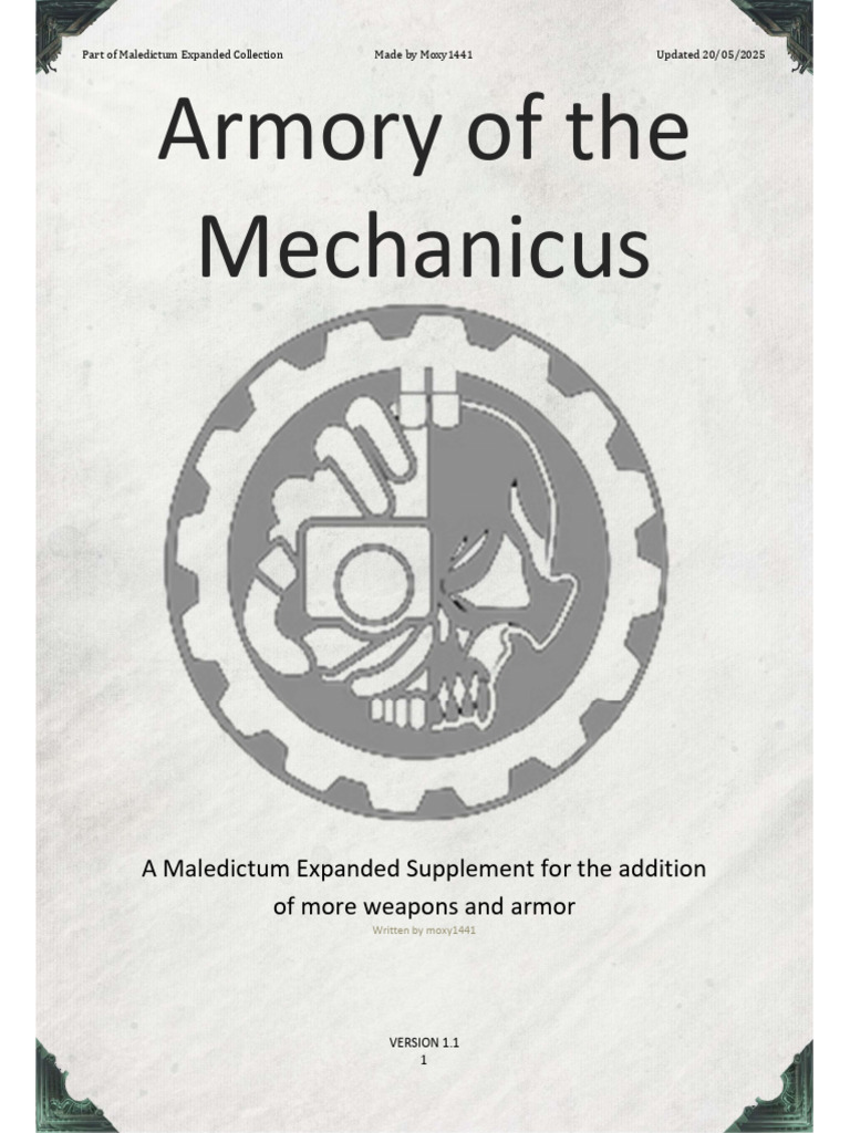 Mechanicus Weapons in Maledictum Expanded | PDF | Gun | Rifle
