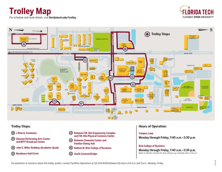 Florida Tech Campus Map and Trolley Info | PDF