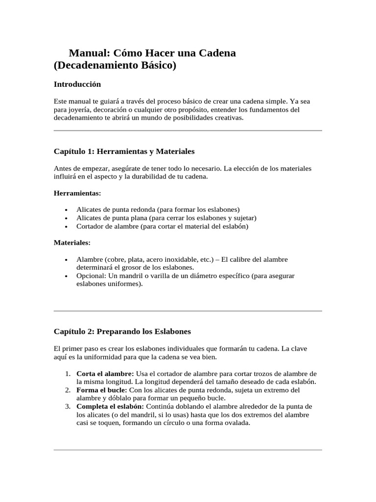 Cómo Hacer una Cadena Simple | PDF | Cable