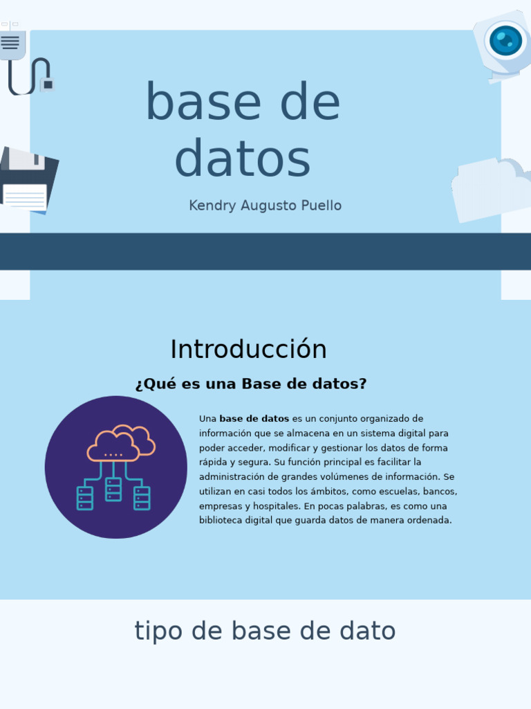 Presentacion Base de Dato | PDF | Bases de datos | Datos
