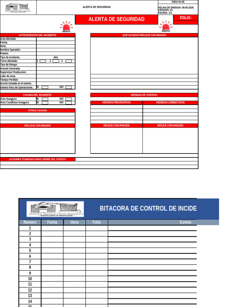 FMGI-02-05 Alerta de Incidentes. | PDF