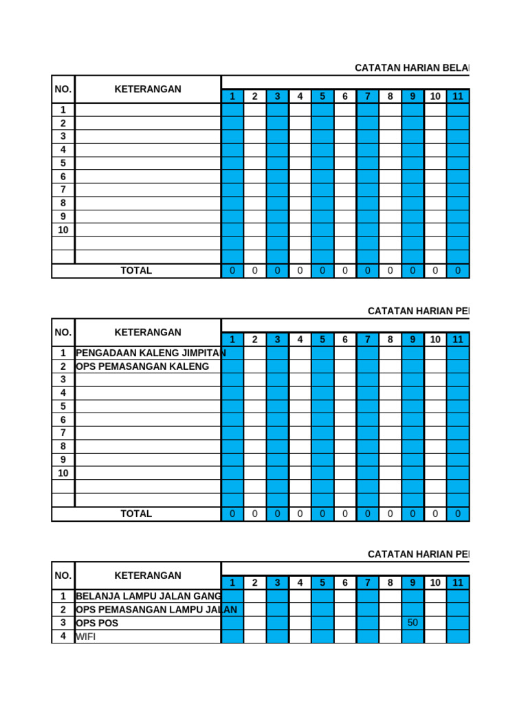 Form Jimpitan Print F4 Revisi V8 2025 | PDF