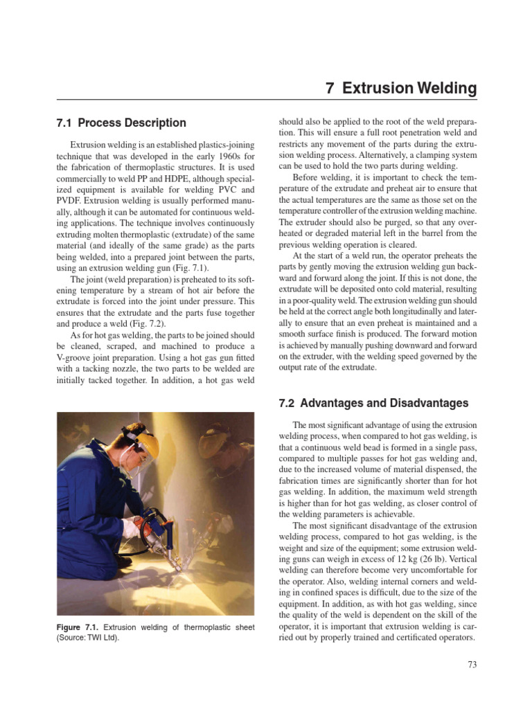 Overview of Extrusion Welding Process | PDF | Welding | Construction