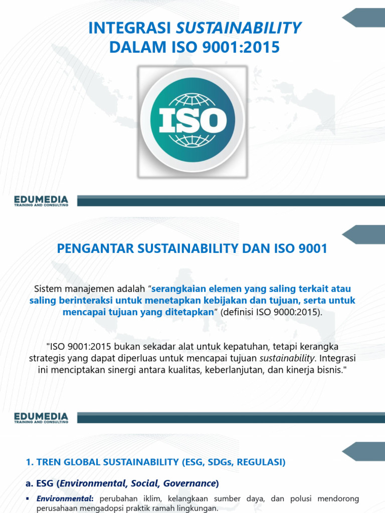 Integrasi Sustainability dalam ISO 9001 | PDF