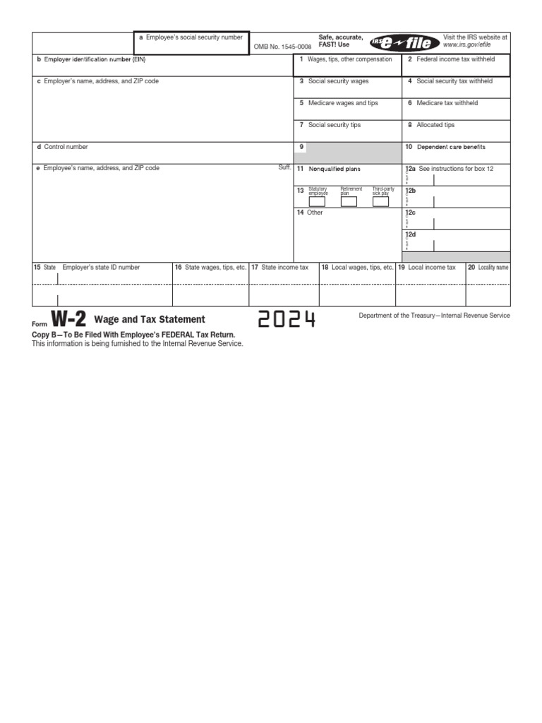 2024 IRS Form W-2 Instructions | PDF | Earned Income Tax Credit ...