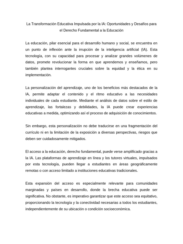 IA en Educación: Retos y Oportunidades | PDF | Inteligencia artificial ...