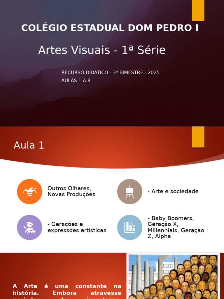 Artes Visuais: Aulas e Temas 2025 | PDF | Educação em Artes Liberais