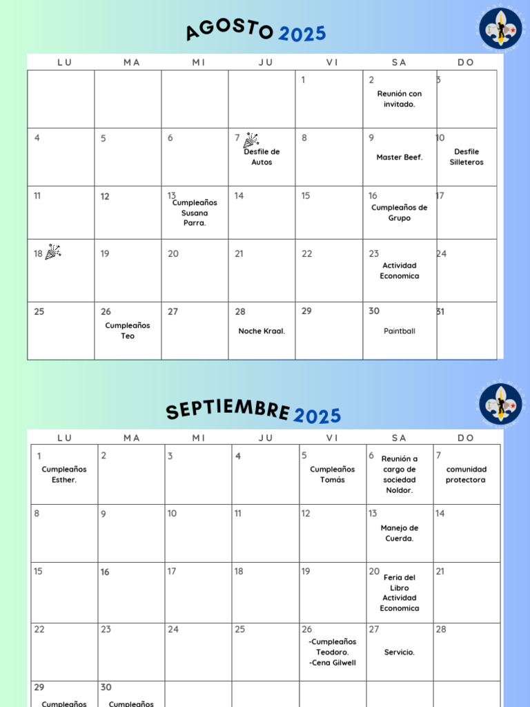 Calendario de Eventos 2025 | PDF
