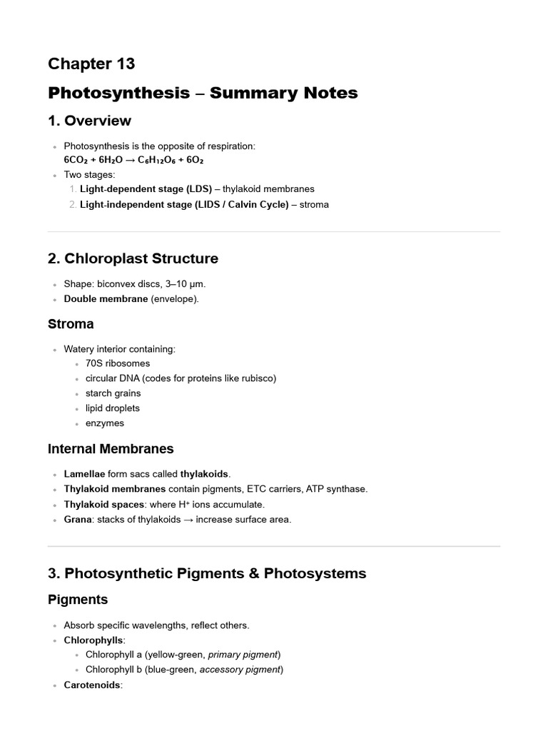 Chapter 13 | PDF | Photosynthesis | Chloroplast