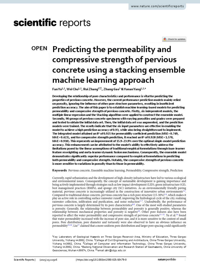 Pervious Concrete Strength Prediction Model | PDF | Applied Mathematics