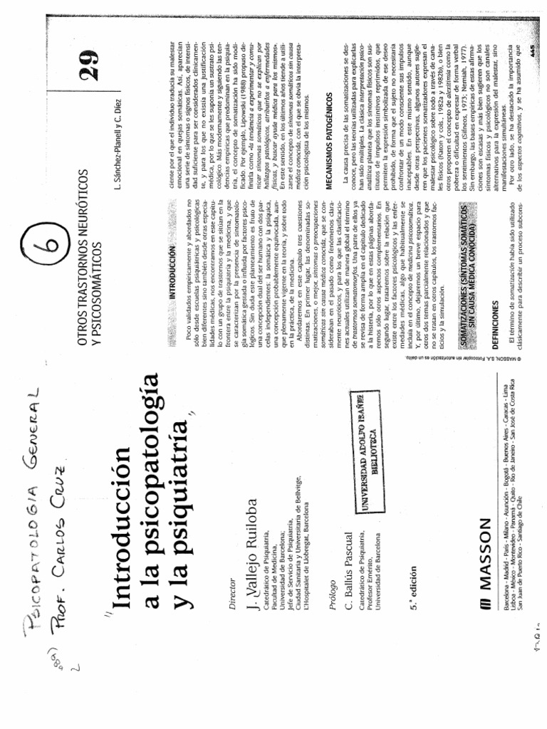 Vallejo J - Introduccion A La Psicopatologia y La Psiquiatria - Cap 29 ...