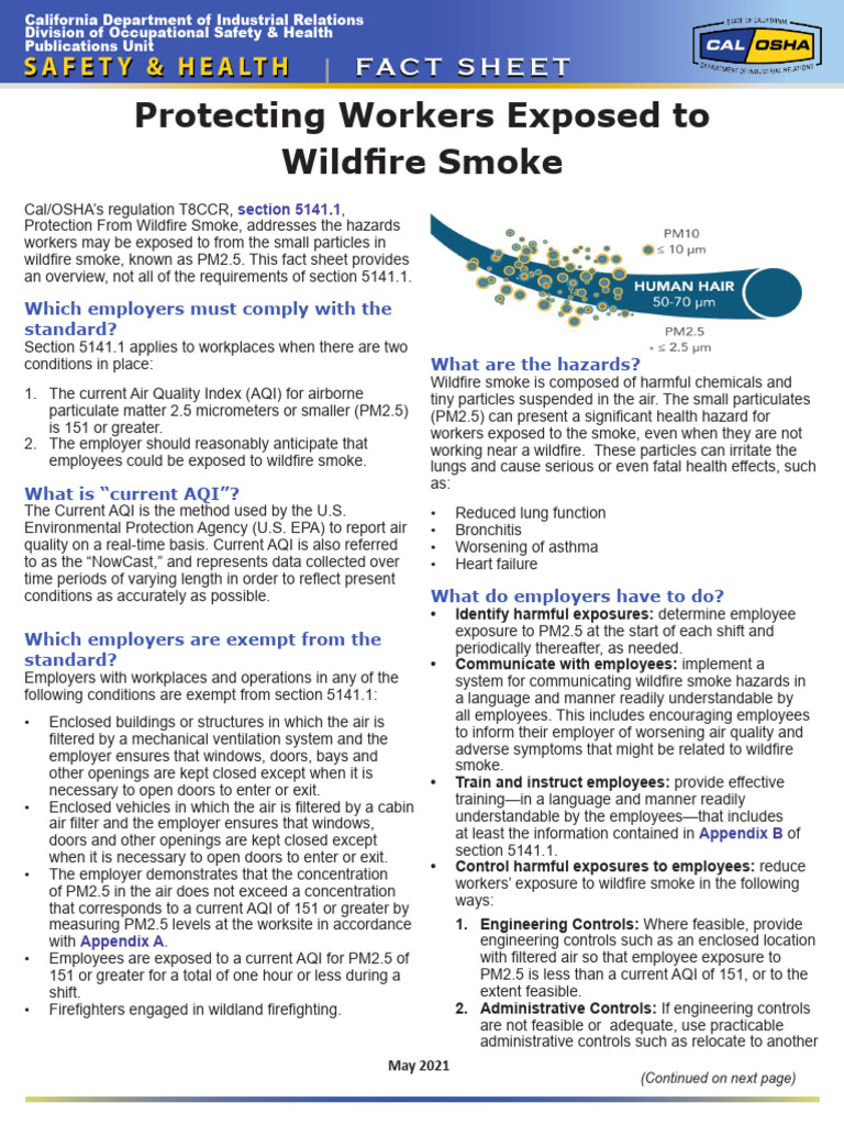 Protecting Workers From Wildfire Smoke Fs | PDF | Particulates | Wildfire