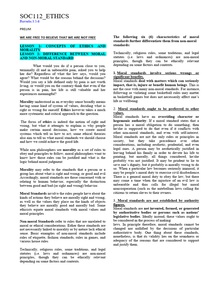 Understanding Ethics and Morality Concepts | PDF | Morality | Relativism