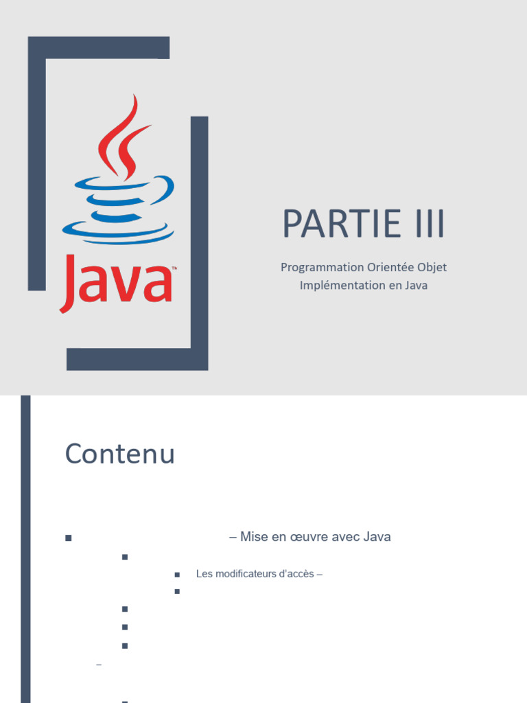 Programmation Orientée Objet en Java | PDF | Classe (informatique ...