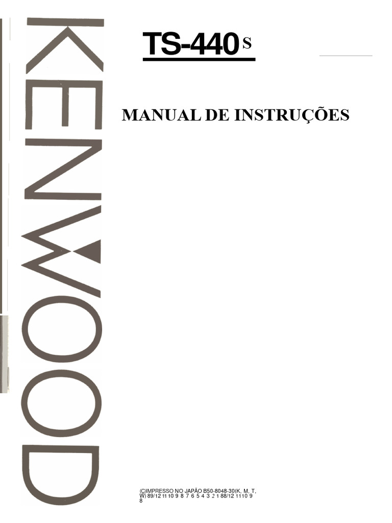 Manual do Transceptor Kenwood TS-440S | PDF | Transmissão de