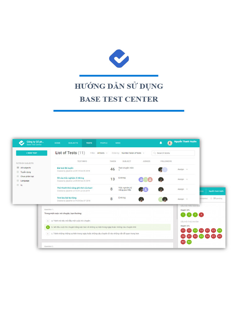 HDSD - Testcenter | PDF