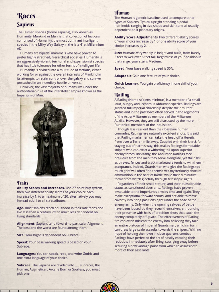 Warhammer 40k 5E Races and Classes | PDF | Sleep | Blood