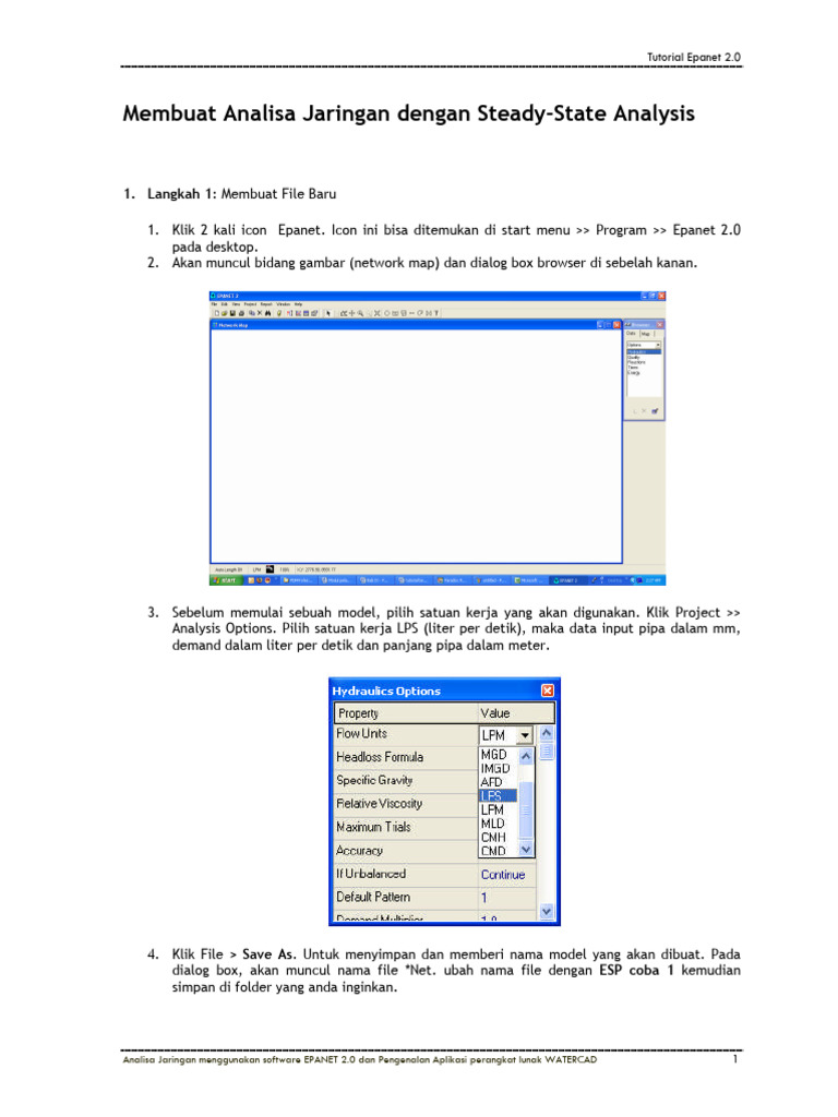 Tutorial Lengkap EPANET 2.0 | PDF
