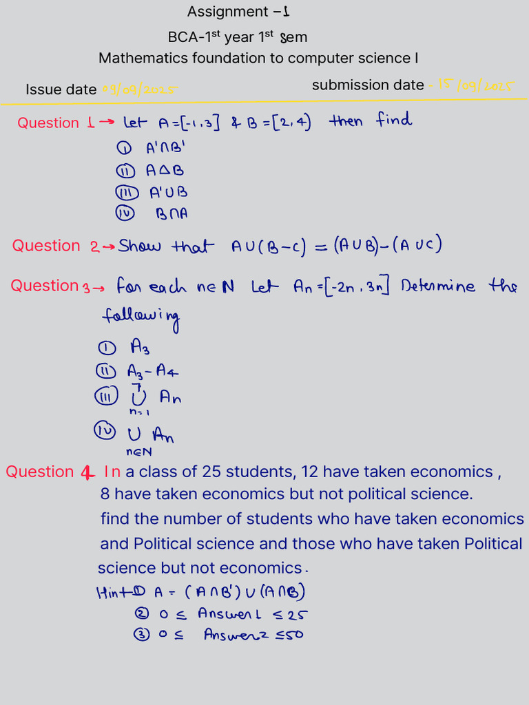 Mathematics Foundation Assignment Guide | PDF