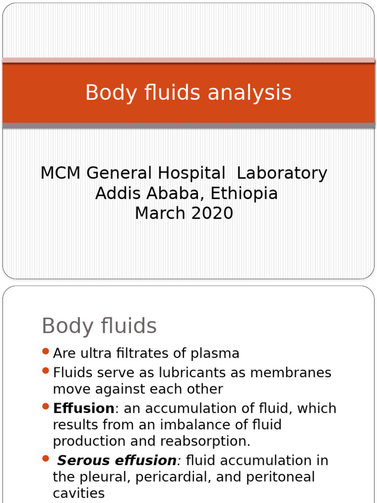 Body Fluid Analysis 2020 | PDF | Cerebrospinal Fluid | Semen