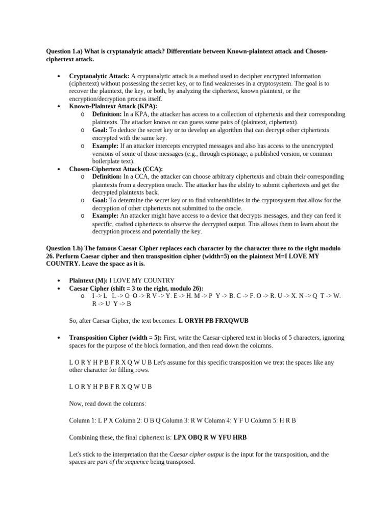 Cryptography A | PDF | Key (Cryptography) | Cryptography