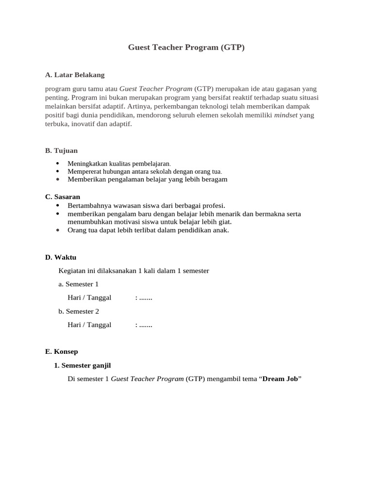 Program Guru Tamu untuk Pembelajaran Inovatif | PDF