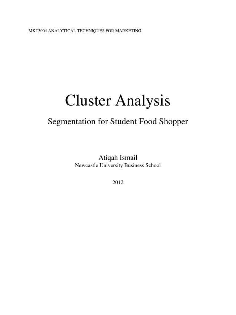 Student Food Shopper Segmentation Analysis | PDF | Cluster Analysis ...