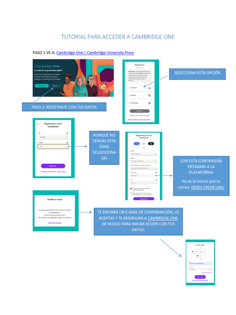 Tutorial para Acceder A Cambridge One - 250903 - 140633 | PDF