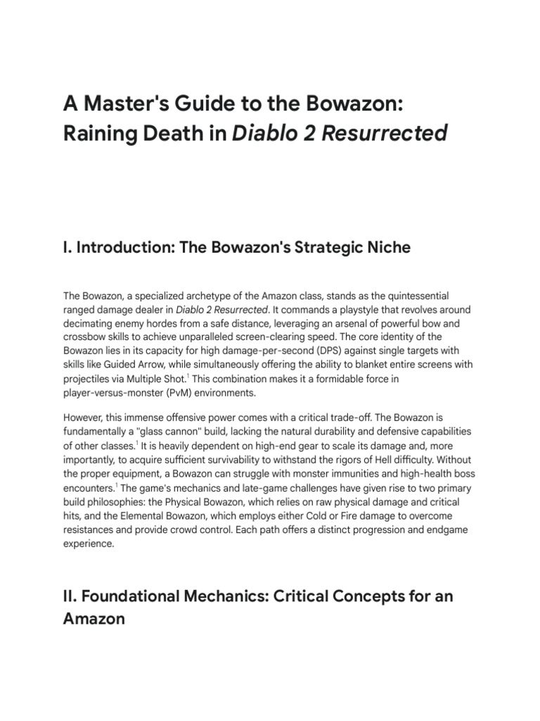 Mastering the Bowazon in D2R | PDF