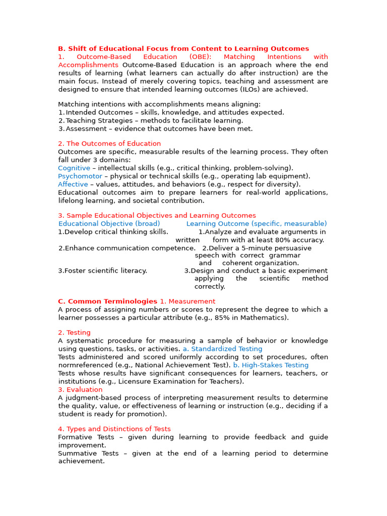 Outcome-Based Education Explained | PDF | Learning | Educational Assessment