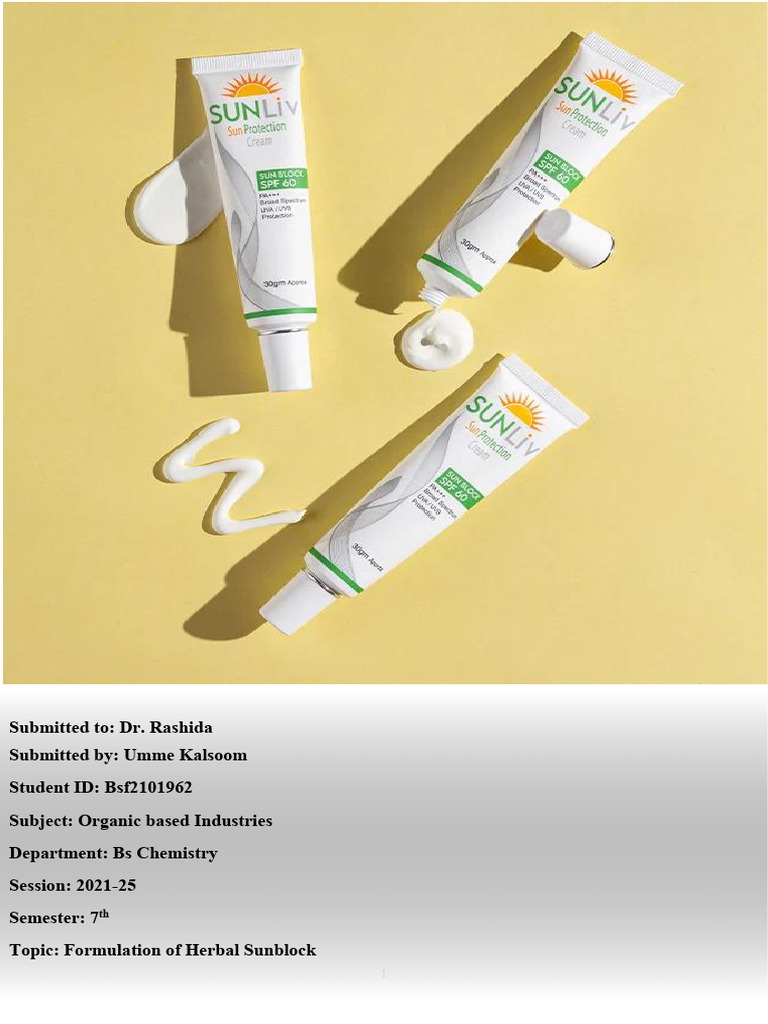 Herbal Sunblock Formulation Guide | PDF | Sunscreen | Ultraviolet