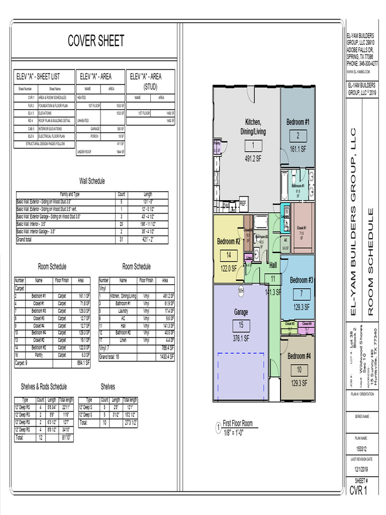 First Floor Plan and Elevations Guide | PDF | Bedroom | Wall