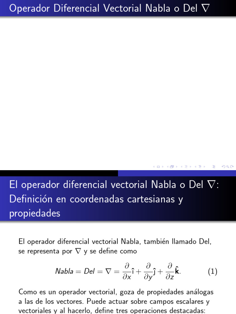 Operador Nabla: Gradiente, Divergencia y Rotacional | PDF | Degradado ...