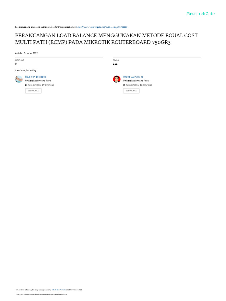 Rancang Load Balance ECMP pada Mikrotik | PDF