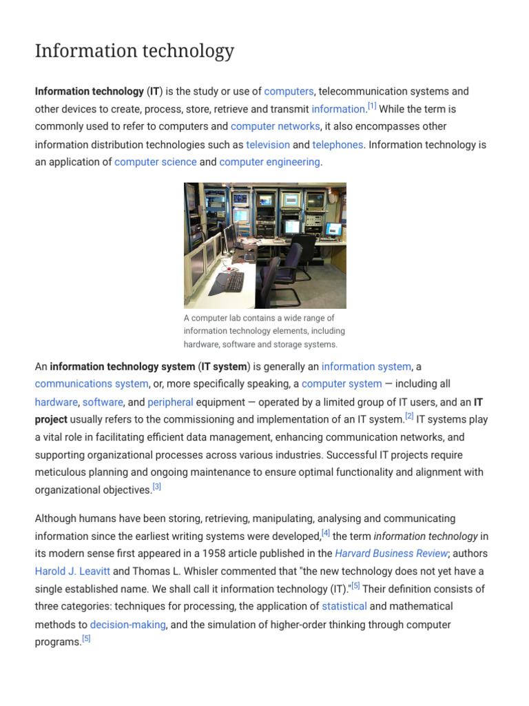 Overview of Information Technology | PDF | Information Technology ...