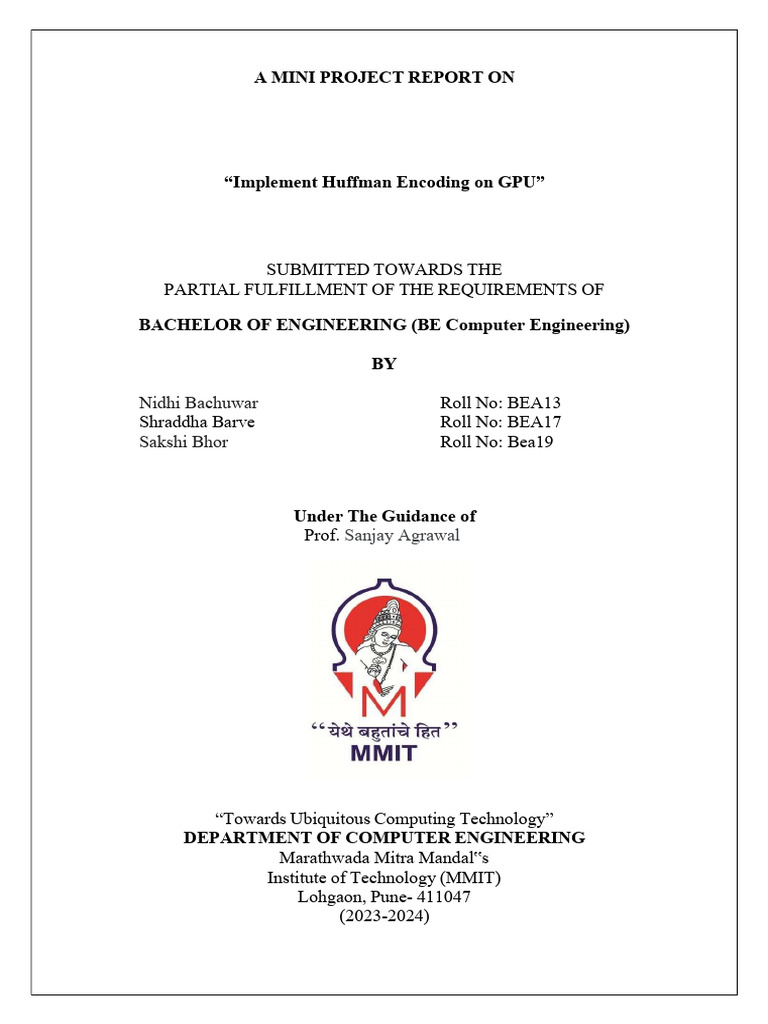 GPU-Accelerated Huffman Encoding | PDF | Data Compression | Graphics ...