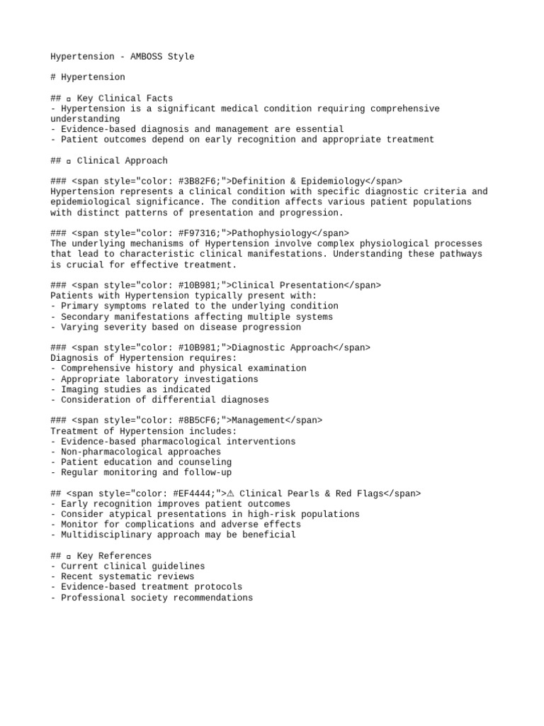 Hypertension: Diagnosis and Management | PDF